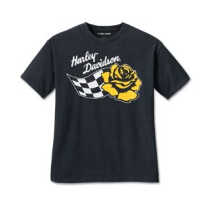 shop Harley Davidson Civitanova | Maglietta Donna Harley-Davidson® Serpent Rose Bling T-shirt cropped Oversize Harley-Davidson® Rose Racer da donna