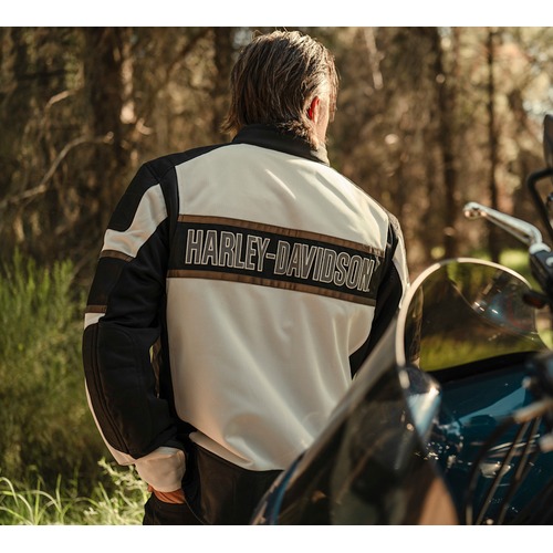 Giacca Moto Uomo Harley-Davidson Trenton Mesh Bianco Nero - immagine 3